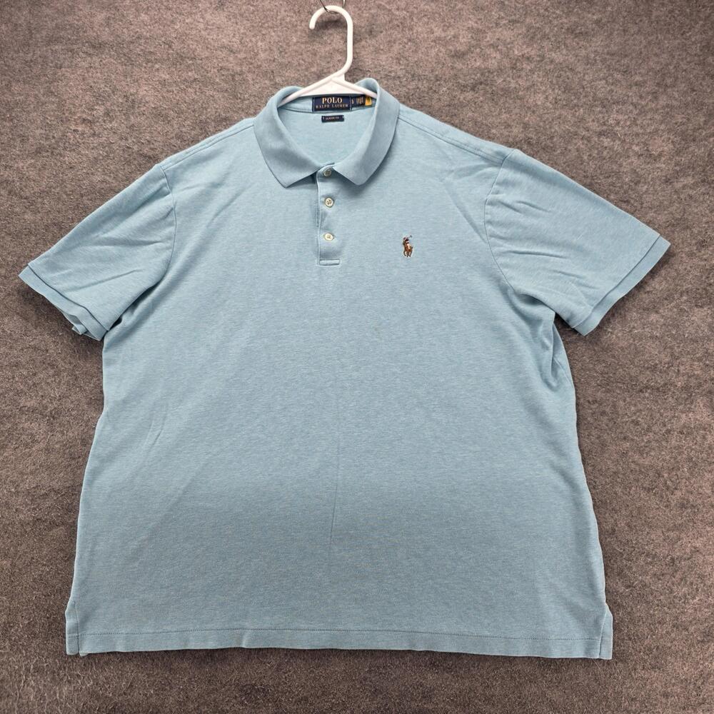 Polo Ralph Lauren Polo Shirt Mens L Blue Classic Fit Embroidered Logo Jersey